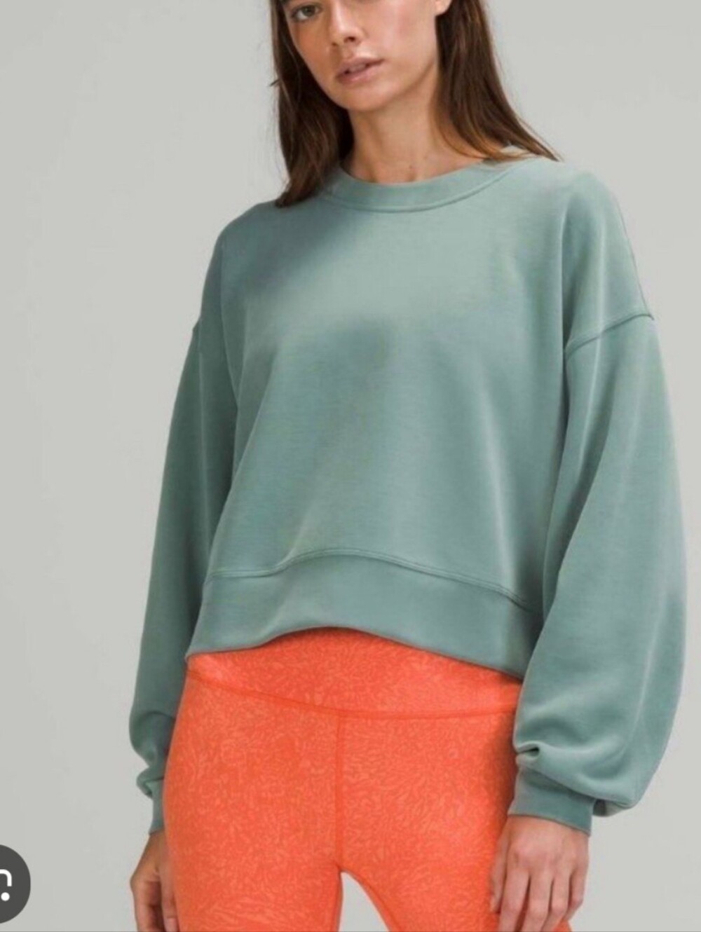 Lululemon Perfectly Oversized Cropped Crew *Softstreme™ Tidewater Teal Size 18